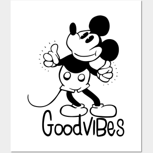 Good Vibes Only Steamboat Willie Posters and Art